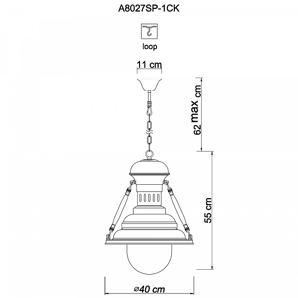 Светильник подвесной Arte Lamp A8027SP-1CK