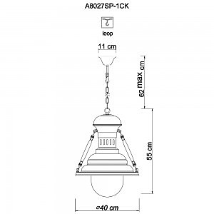 Светильник подвесной Arte Lamp A8027SP-1CK