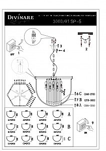 Подвесная люстра Divinare CASCATA 3003/01 SP-5