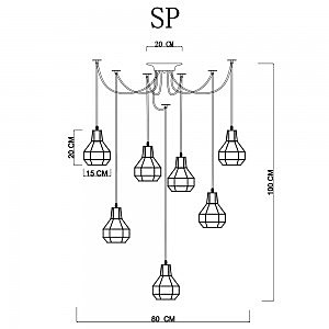 Светильник в форме паука Spider A1109SP-7BK Arte Lamp