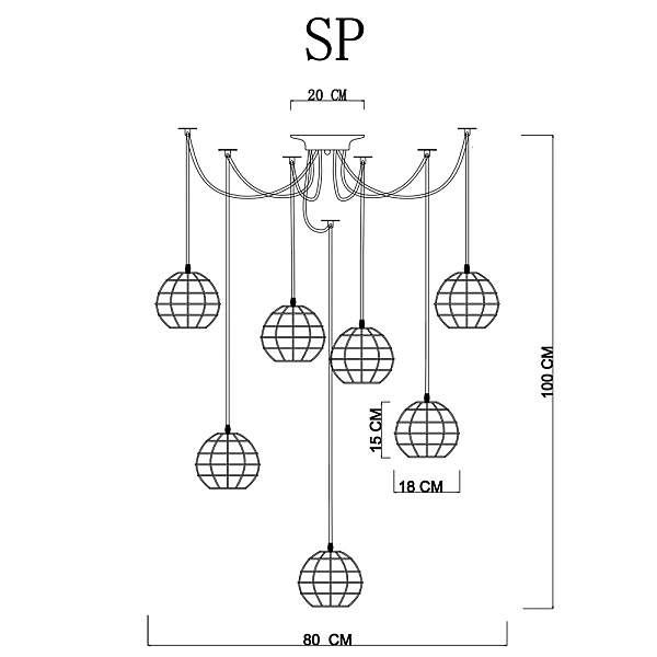 Светильник в форме паука Spider A1110SP-7WH Arte Lamp