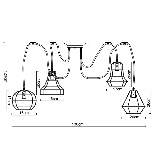 Светильник в форме паука Spider A4051SP-12BK Arte Lamp