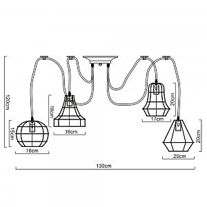 Светильник в форме паука Spider A4051SP-12BK Arte Lamp