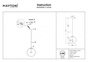 Светильник подвесной Maytoni Cometa MOD056PL-L12G3K
