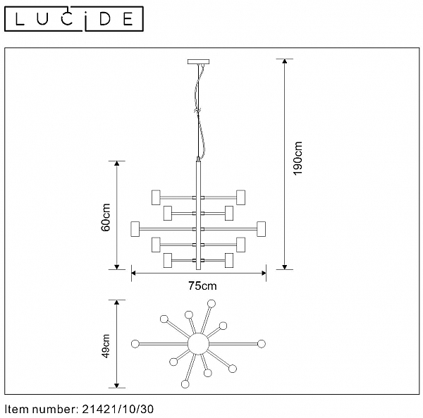 Подвесная люстра Lucide Leanne 21421/10/30