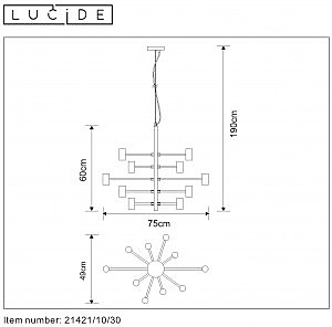 Подвесная люстра Lucide Leanne 21421/10/30