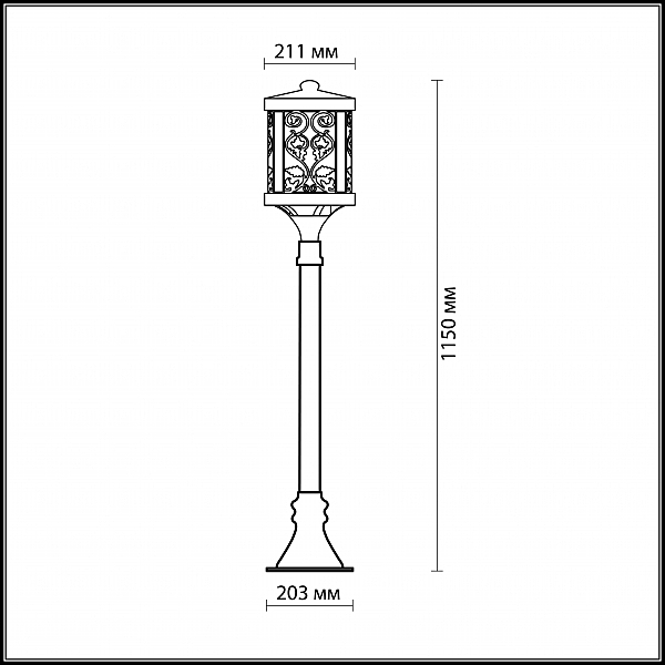 Столб фонарный уличный Odeon Light Kordi 2286/1A