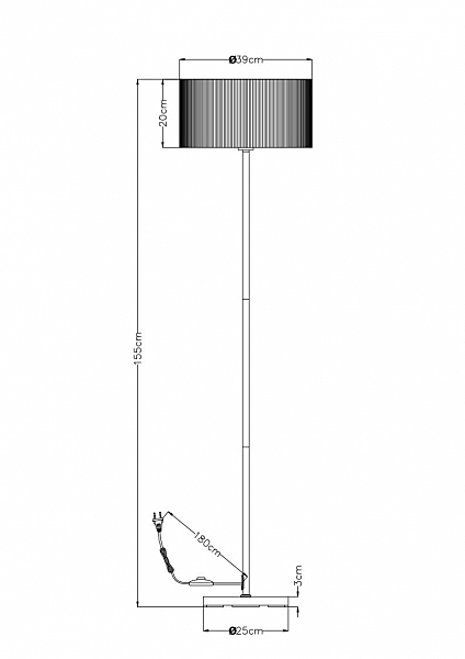 Торшер Arte Lamp Mallorca A1021PN-1SS