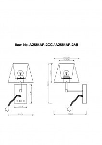 Настенное бра Arte Lamp Elba A2581AP-2CC