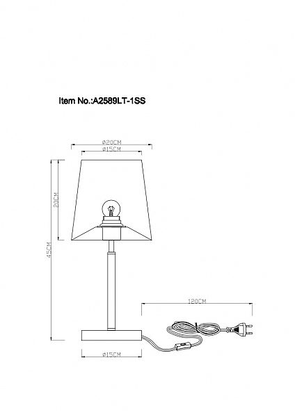 Настольная лампа Arte Lamp Rodos A2589LT-1SS