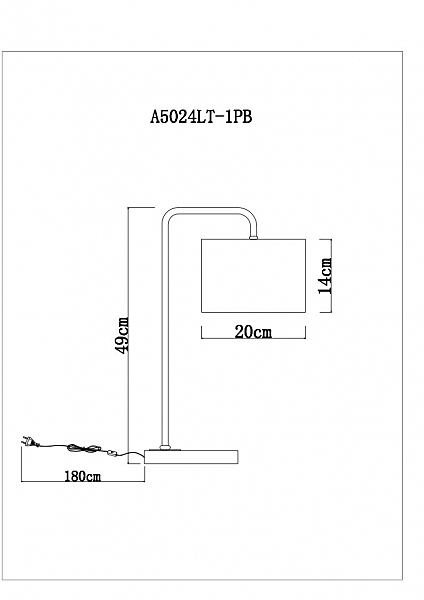 Настольная лампа Arte Lamp Rupert A5024LT-1PB