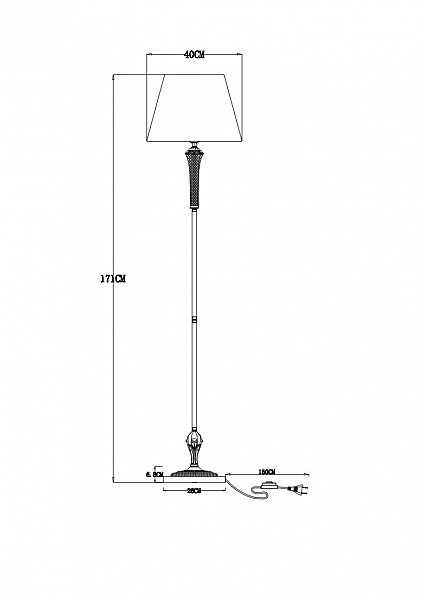 Торшер Arte Lamp Gracie A7301PN-1PB