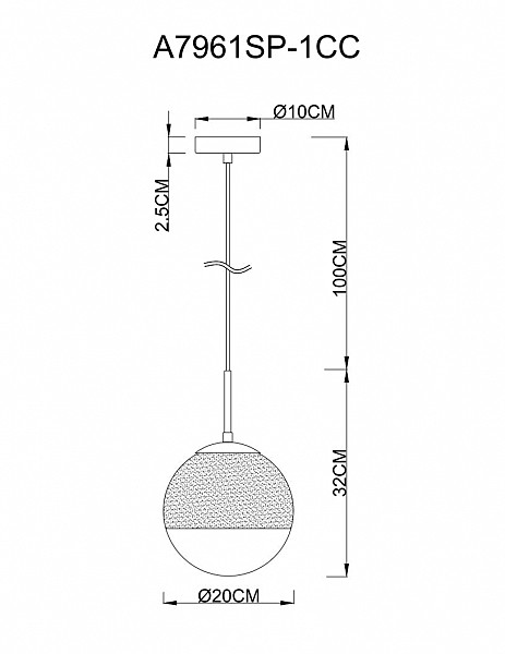 Светильник подвесной Arte Lamp Jupiter Chrome A7961SP-1CC