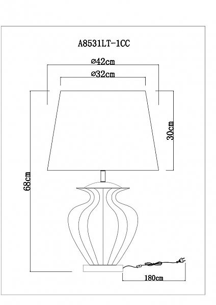 Настольная лампа Arte Lamp Sheldon A8531LT-1CC