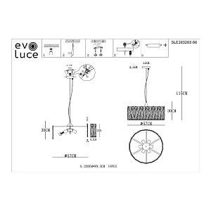 Подвесная люстра Evoluce Rida SLE283203-06