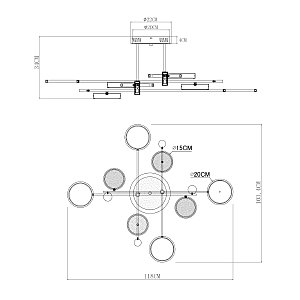 Потолочная люстра Arte Lamp Holly A1364PL-8PB