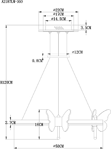 Подвесная люстра Arte Lamp Darcy A2187LM-1GO