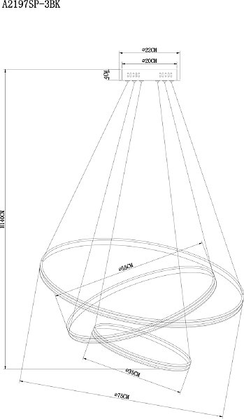 Подвесная люстра Arte Lamp Frodo A2197SP-3BK