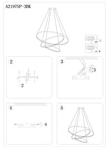 Подвесная люстра Arte Lamp Frodo A2197SP-3BK