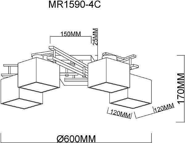 Потолочная люстра MyFar Bona MR1590-4C