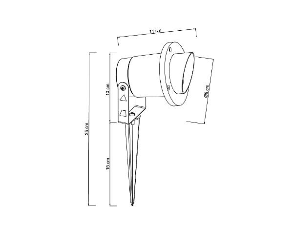 Грунтовый светильник Arte Lamp Elsie A1522IN-1BK