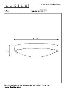 Настенно потолочный светильник Lucide Lex 08109/02/31