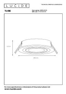 Встраиваемый светильник Lucide Tube 22954/01/31