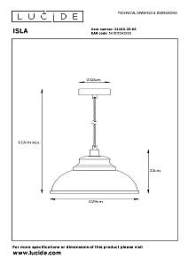 Светильник подвесной Lucide Isla 34400/29/66