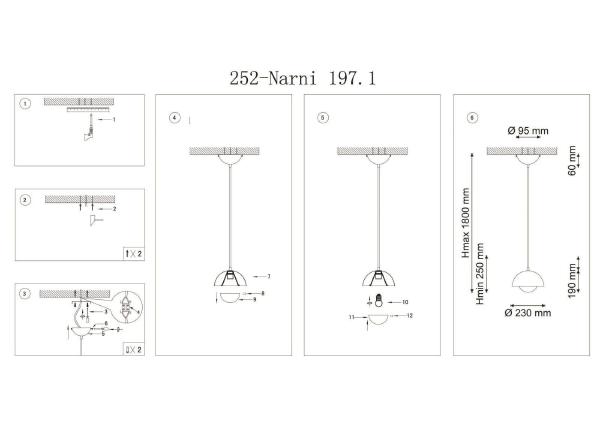 Светильник подвесной Lucia Tucci Narni Narni 197.1 nero