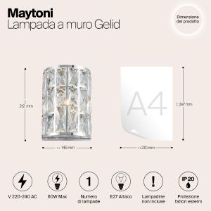 Настенное бра Maytoni Gelid MOD184-WL-01-CH