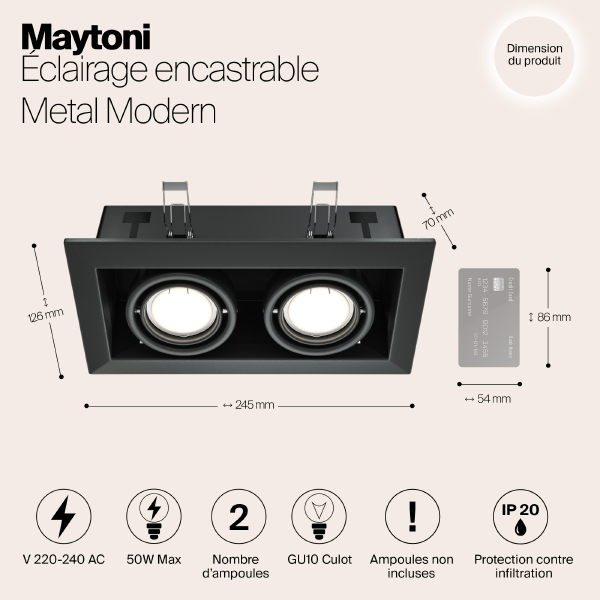 Карданный светильник Maytoni Metal DL008-2-02-B