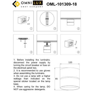 Накладной светильник Omnilux Lenno OML-101309-18