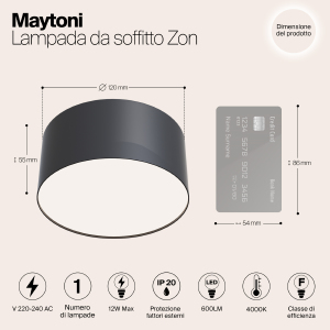 Потолочный светодиодный светильник Maytoni Zon C032CL-L12B4K