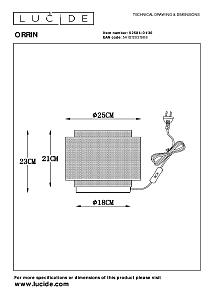 Настольная лампа Lucide Orrin 02504/01/30