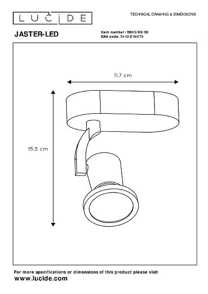 Светильник спот Lucide Jaster-Led 11903/05/30