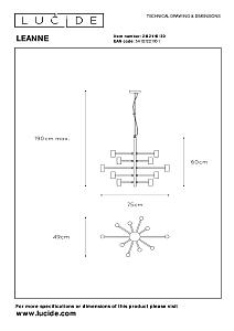 Подвесная люстра Lucide Leanne 21421/10/30