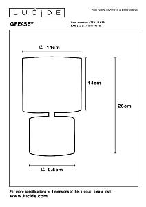 Настольная лампа Lucide Greasby 47502/81/38