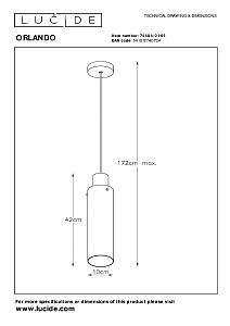 Светильник подвесной Lucide Orlando 74404/01/65