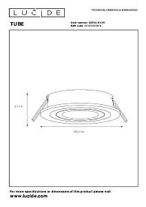 Встраиваемый светильник Lucide Tube 22954/01/30