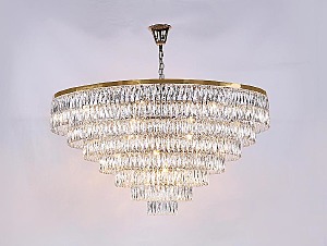 Подвесная хрустальная люстра 10120 Newport 10129+37/C gold