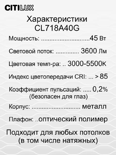 Потолочный светодиодный светильник Citilux Альпина CL718A40G