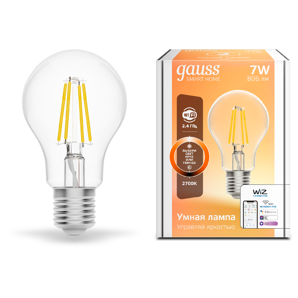 

Светодиодная лампа Gauss Smart Home Clear 1200112