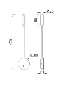 Настенное светодиодное бра Maytoni Stem C035WL-L3MG3K