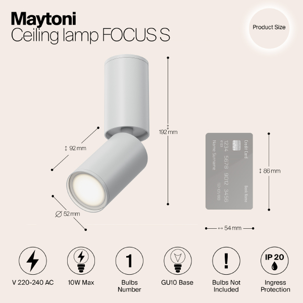 Светильник спот Maytoni Focus S C051CL-01W