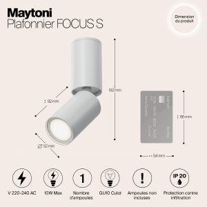 Светильник спот Maytoni Focus S C051CL-01W