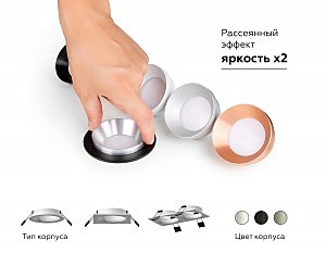 Насадка передняя для корпуса светильника с диаметром отверстия D70mm Ambrella DIY Spot N7033