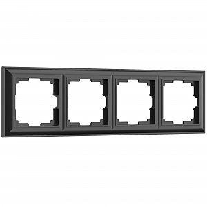 Рамка Werkel W0042208/ Рамка на 4 поста Fiore (черный матовый)