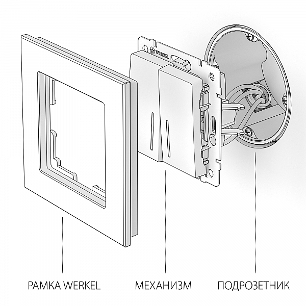 Выключатель Werkel W1120101/ Выключатель двухклавишный с подсветкой (белый)