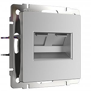 Розетка Werkel W1181106/ Розетка двойная Ethernet RJ-45 (серебряный)