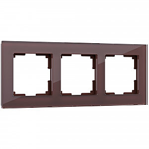 Рамка Werkel W0031118/ Рамка на 3 поста Favorit (мокко,стекло)